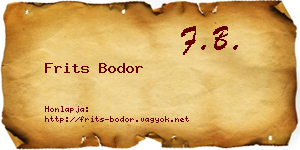 Frits Bodor névjegykártya